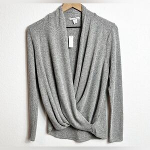 Amazon Essentials Grey Women Long Sleeve wrap Top/Sweater
